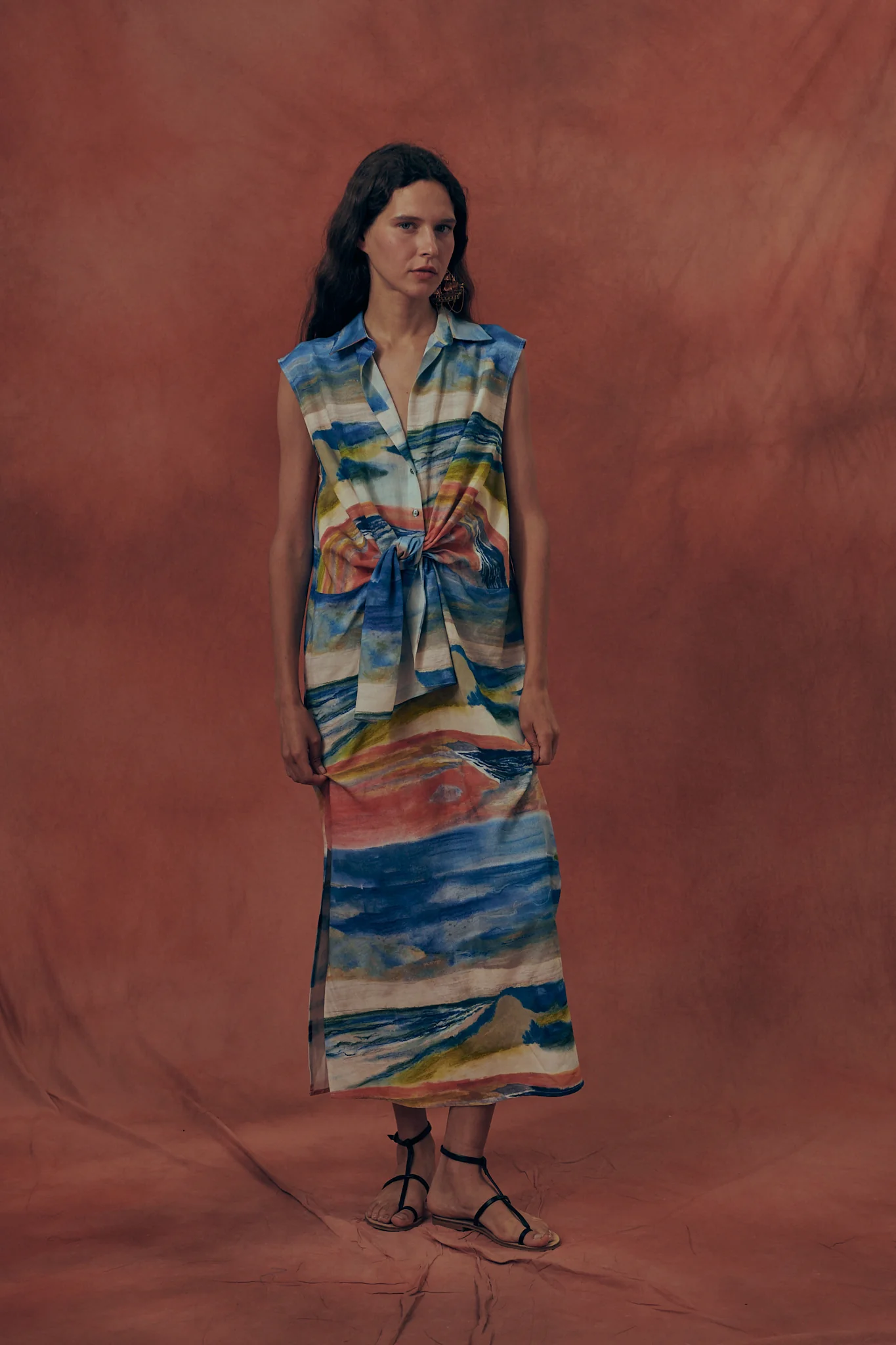 Vestido con lazada estampado "Marina Essaouira" - Image 3