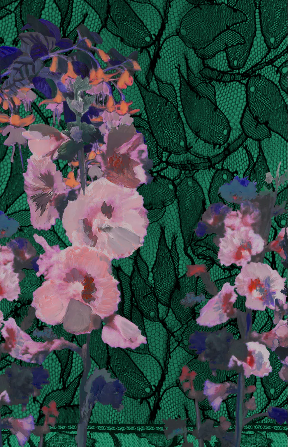 FW25-V011 Kimono estampado "Floral sobre encaje" - Image 6